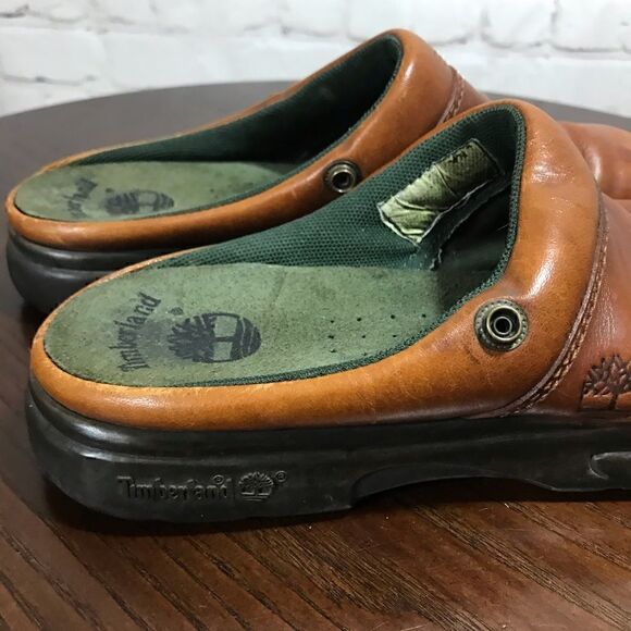 TIMBERLAND cognac leather clogs size 6 - Picture 6 of 8
